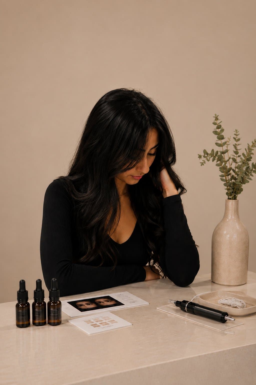 Lauren at her studio table