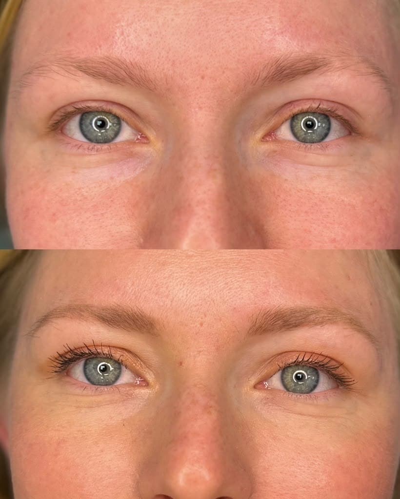 Powder Brows before and after