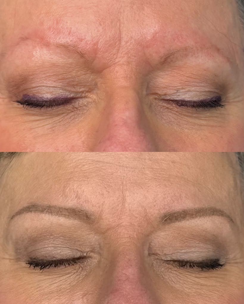 Powder Brows before and after